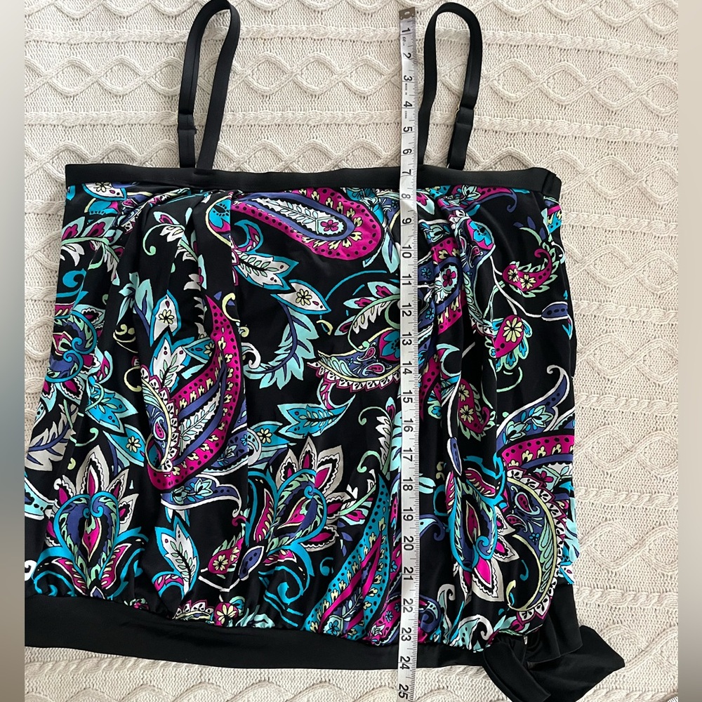 Apt. 9 Tankini Vibrant Colors Patterned Spandex Women’s Plus Size 1X - Picture 11 of 12